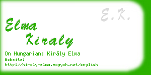 elma kiraly business card